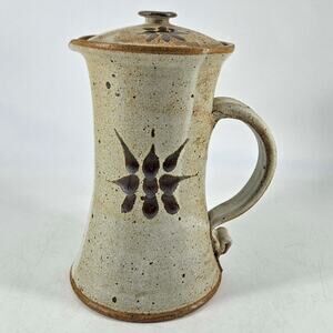Studio Art Signed Pottery Pitcher coffee or tea pot w lid